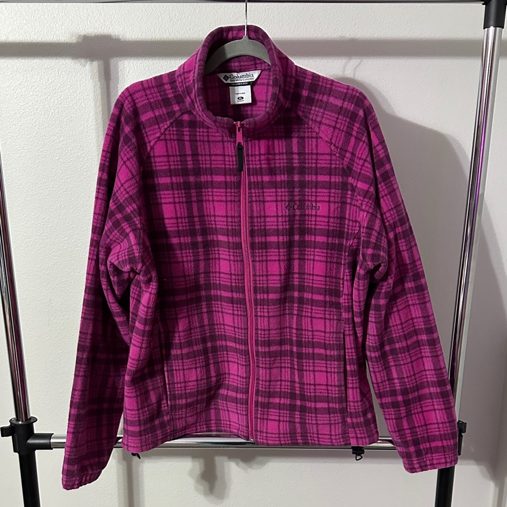Columbia Women's Fuchsia Plaid Utility Jacket size XL
